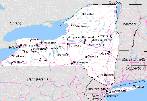 NYS map with NYSCU congregations